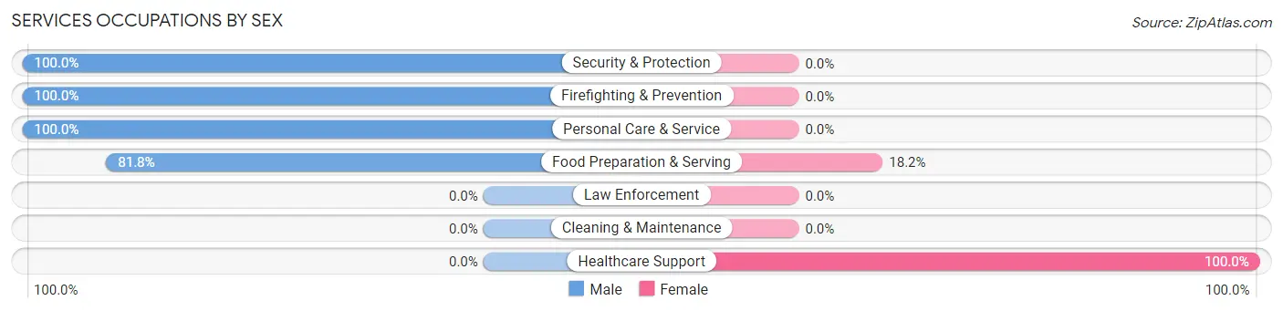 Services Occupations by Sex in Pensacola Station