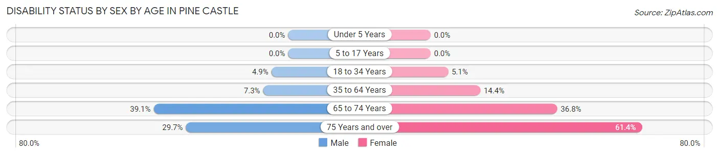 Disability Status by Sex by Age in Pine Castle