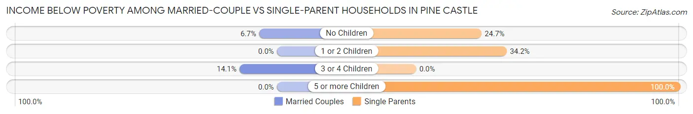 Income Below Poverty Among Married-Couple vs Single-Parent Households in Pine Castle