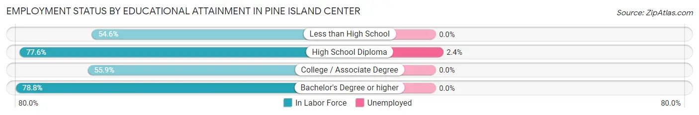 Employment Status by Educational Attainment in Pine Island Center