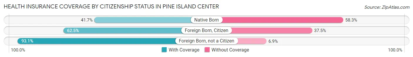 Health Insurance Coverage by Citizenship Status in Pine Island Center