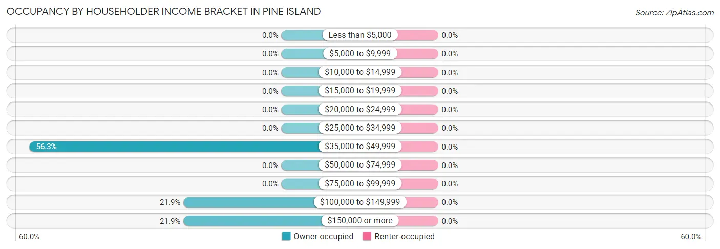 Occupancy by Householder Income Bracket in Pine Island
