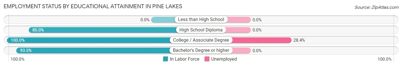 Employment Status by Educational Attainment in Pine Lakes