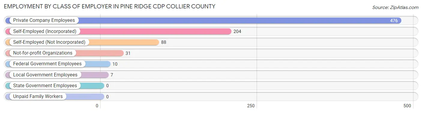 Employment by Class of Employer in Pine Ridge CDP Collier County