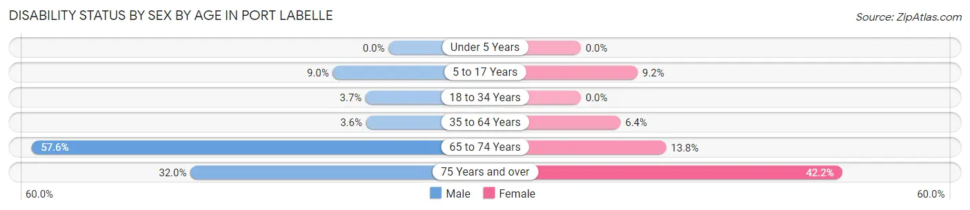 Disability Status by Sex by Age in Port LaBelle