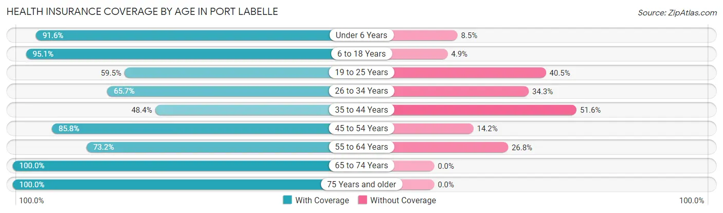 Health Insurance Coverage by Age in Port LaBelle