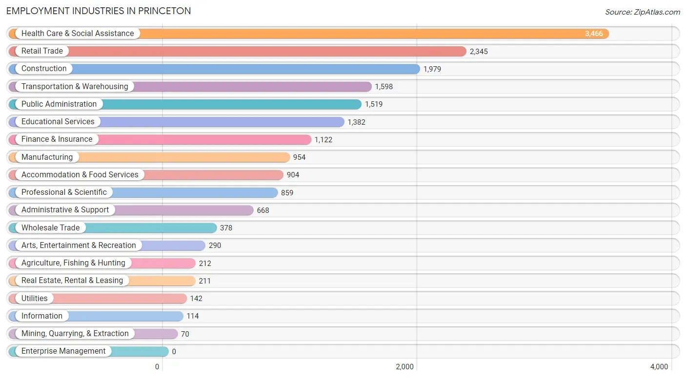 Employment Industries in Princeton