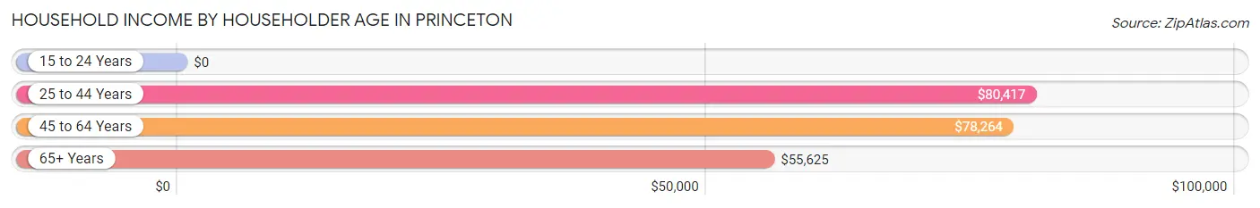 Household Income by Householder Age in Princeton