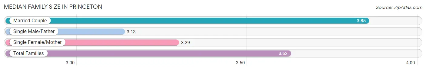 Median Family Size in Princeton