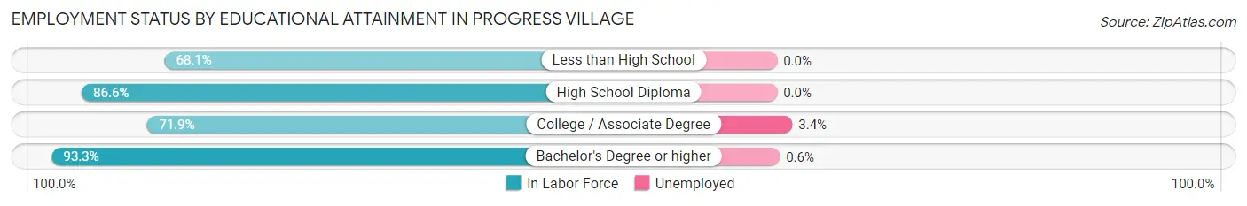 Employment Status by Educational Attainment in Progress Village