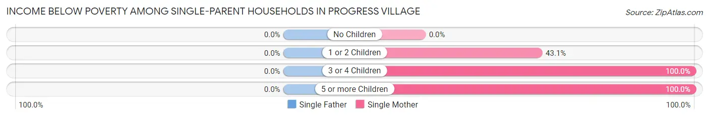 Income Below Poverty Among Single-Parent Households in Progress Village