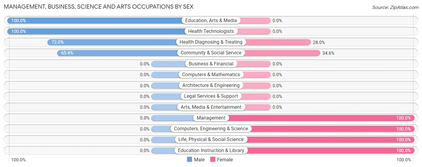 Management, Business, Science and Arts Occupations by Sex in Punta Rassa