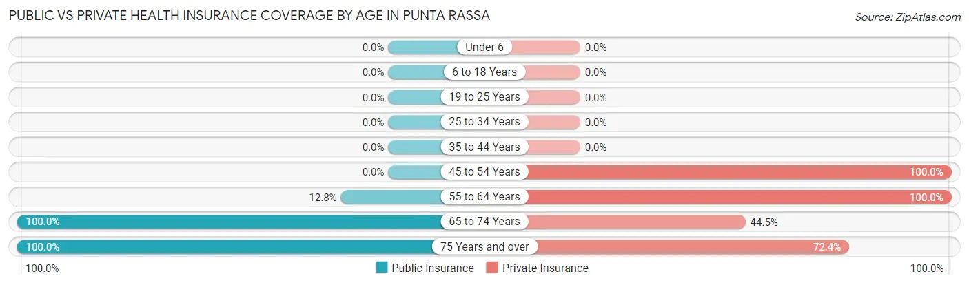 Public vs Private Health Insurance Coverage by Age in Punta Rassa