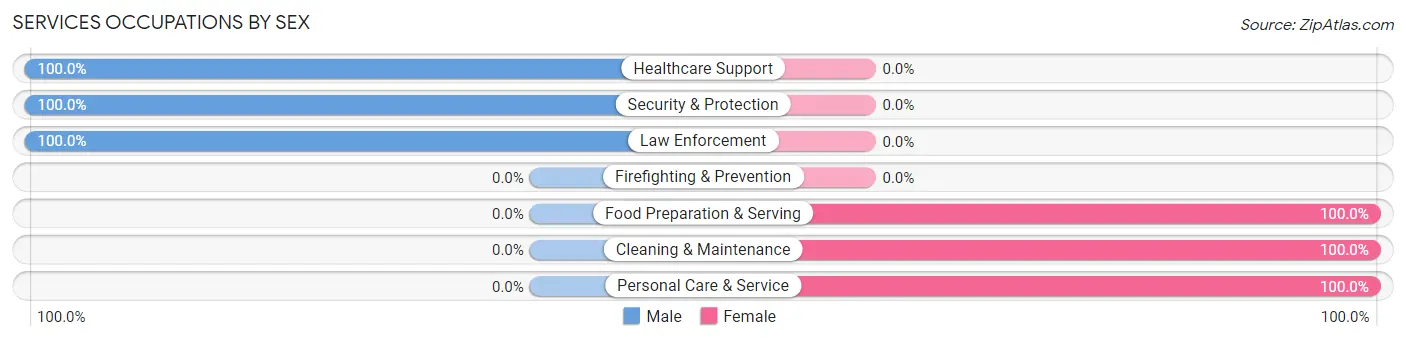 Services Occupations by Sex in Raleigh