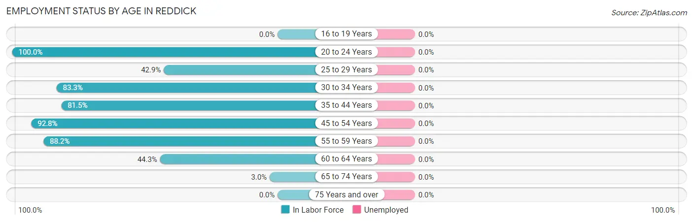 Employment Status by Age in Reddick
