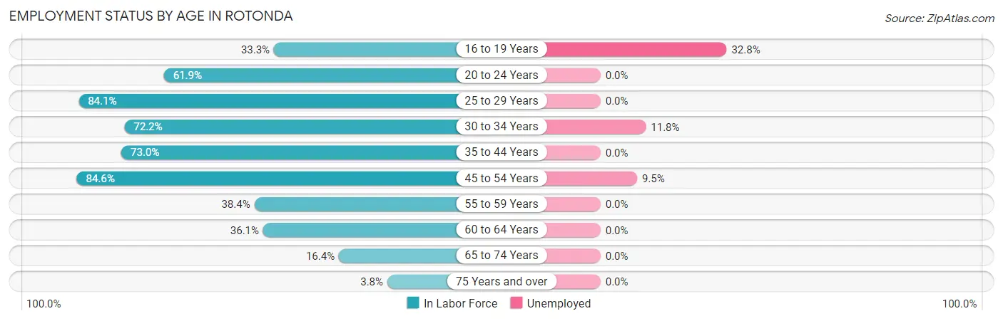 Employment Status by Age in Rotonda