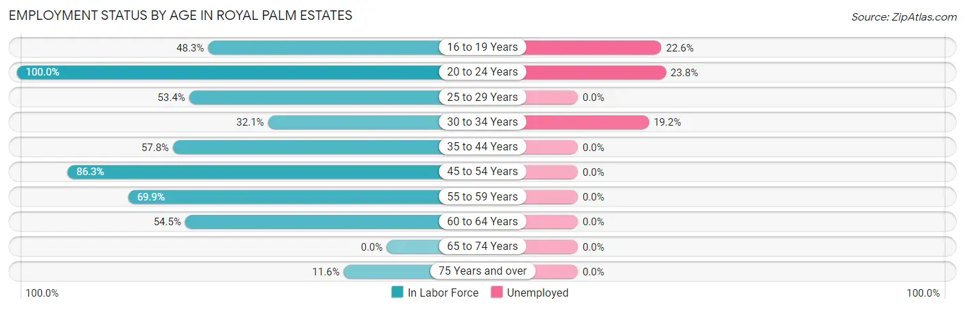 Employment Status by Age in Royal Palm Estates