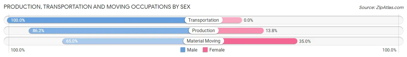Production, Transportation and Moving Occupations by Sex in Satellite Beach