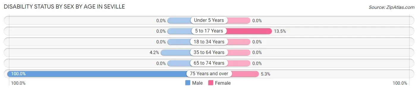 Disability Status by Sex by Age in Seville