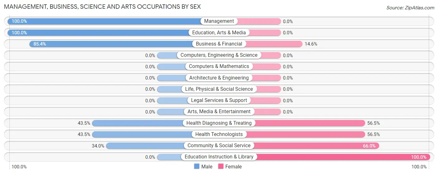 Management, Business, Science and Arts Occupations by Sex in Seville