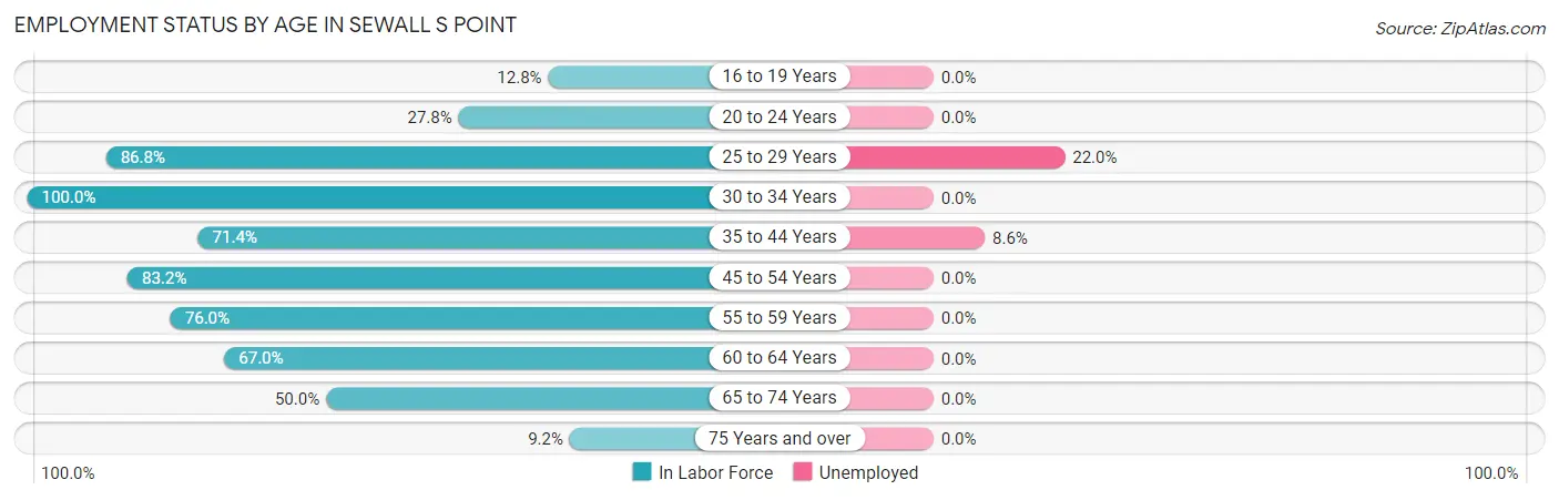 Employment Status by Age in Sewall s Point