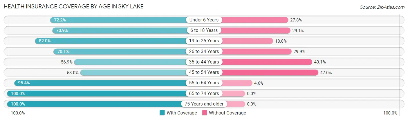 Health Insurance Coverage by Age in Sky Lake