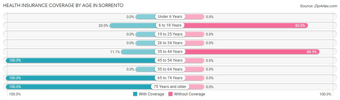 Health Insurance Coverage by Age in Sorrento