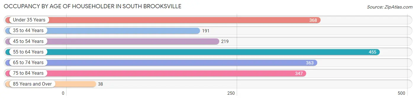 Occupancy by Age of Householder in South Brooksville