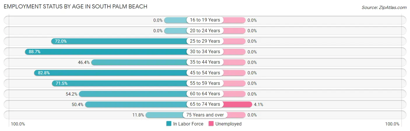 Employment Status by Age in South Palm Beach