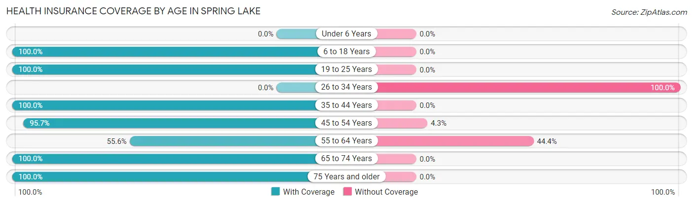 Health Insurance Coverage by Age in Spring Lake