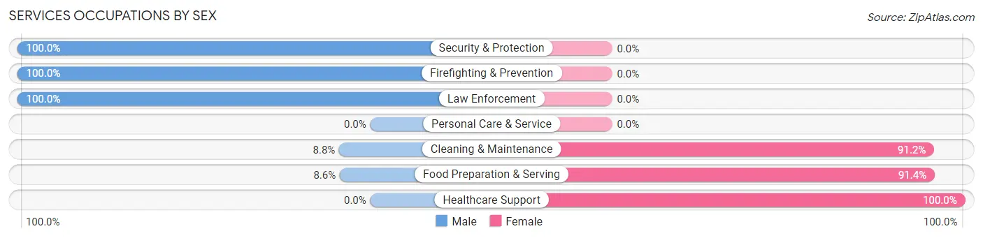 Services Occupations by Sex in Starke