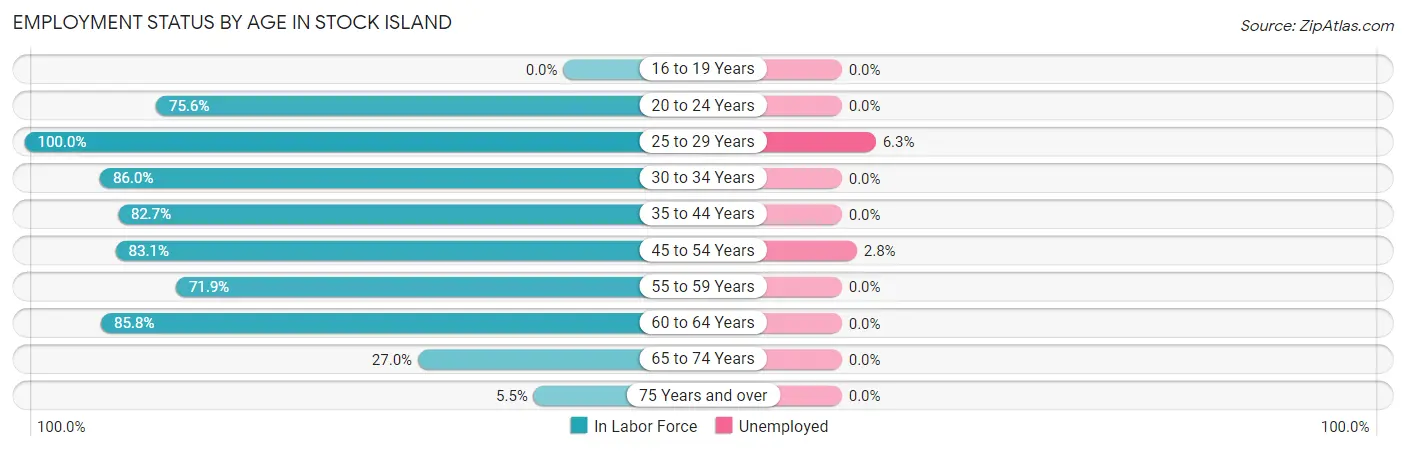 Employment Status by Age in Stock Island