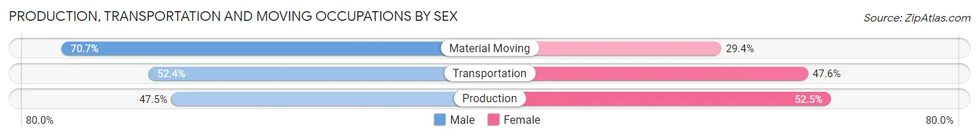 Production, Transportation and Moving Occupations by Sex in Stock Island
