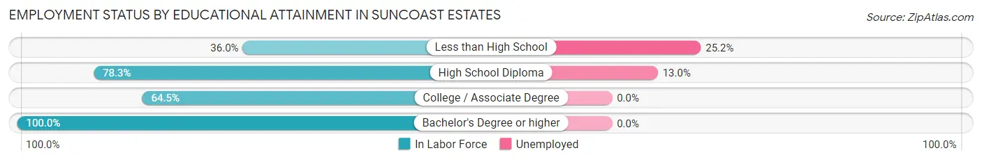 Employment Status by Educational Attainment in Suncoast Estates