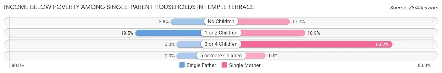Income Below Poverty Among Single-Parent Households in Temple Terrace