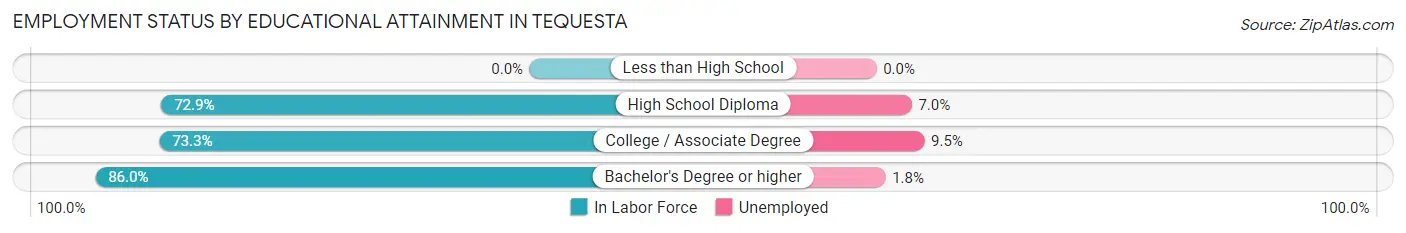 Employment Status by Educational Attainment in Tequesta
