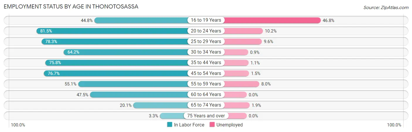 Employment Status by Age in Thonotosassa