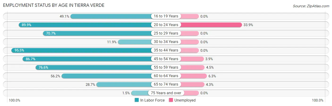 Employment Status by Age in Tierra Verde