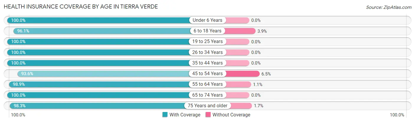 Health Insurance Coverage by Age in Tierra Verde