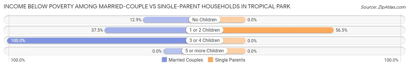 Income Below Poverty Among Married-Couple vs Single-Parent Households in Tropical Park