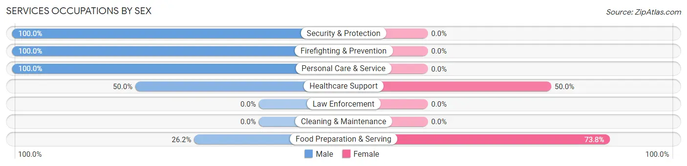Services Occupations by Sex in Valparaiso