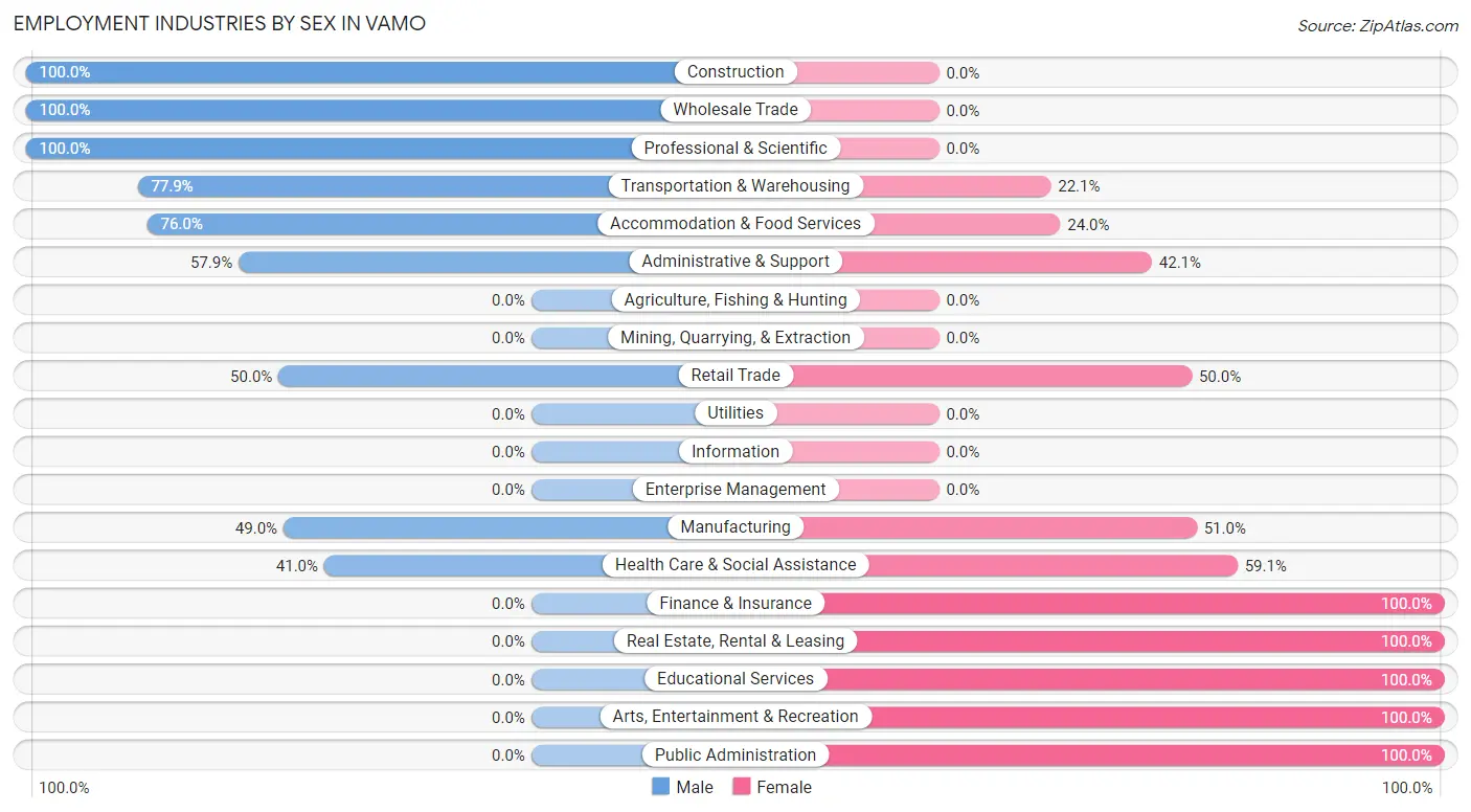 Employment Industries by Sex in Vamo