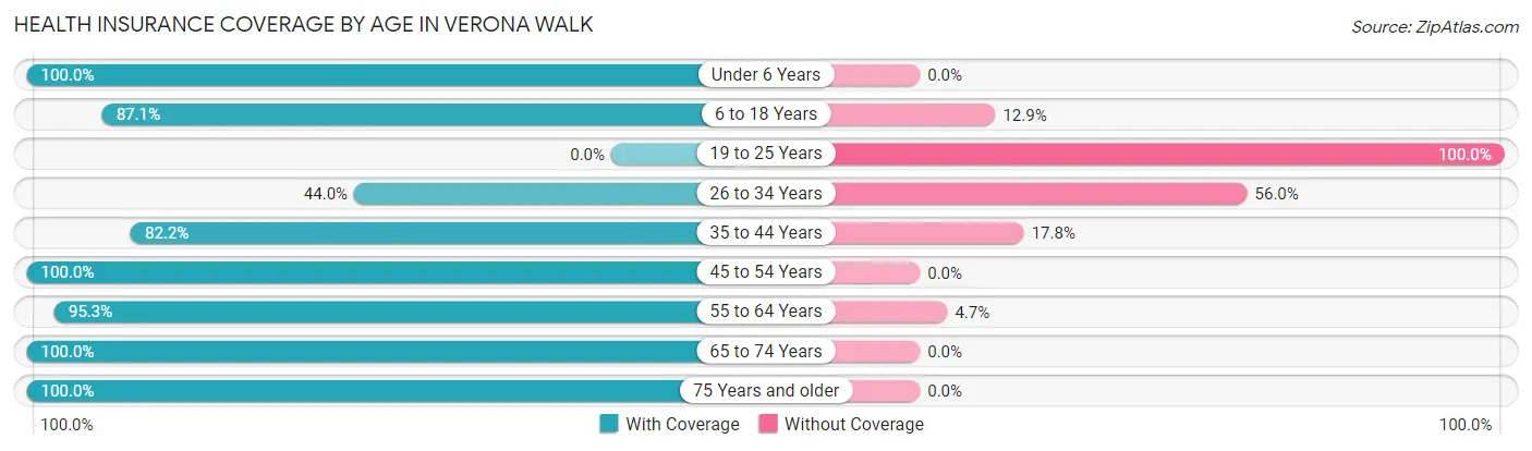 Health Insurance Coverage by Age in Verona Walk