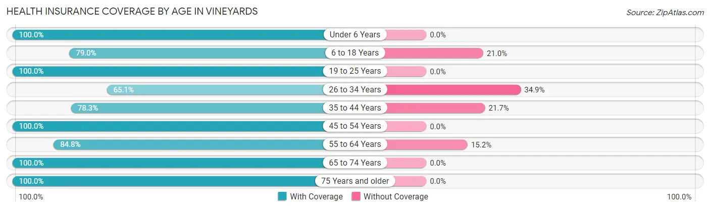 Health Insurance Coverage by Age in Vineyards