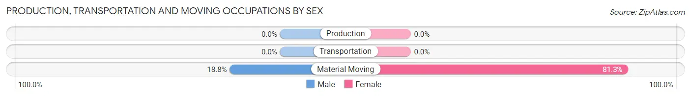 Production, Transportation and Moving Occupations by Sex in Webster
