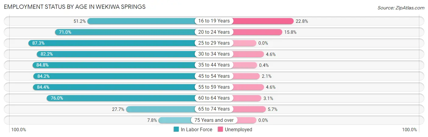 Employment Status by Age in Wekiwa Springs