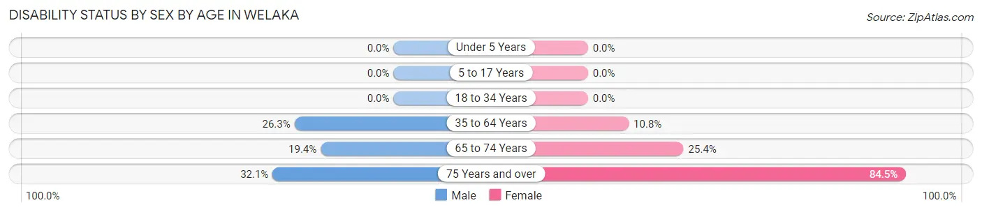 Disability Status by Sex by Age in Welaka
