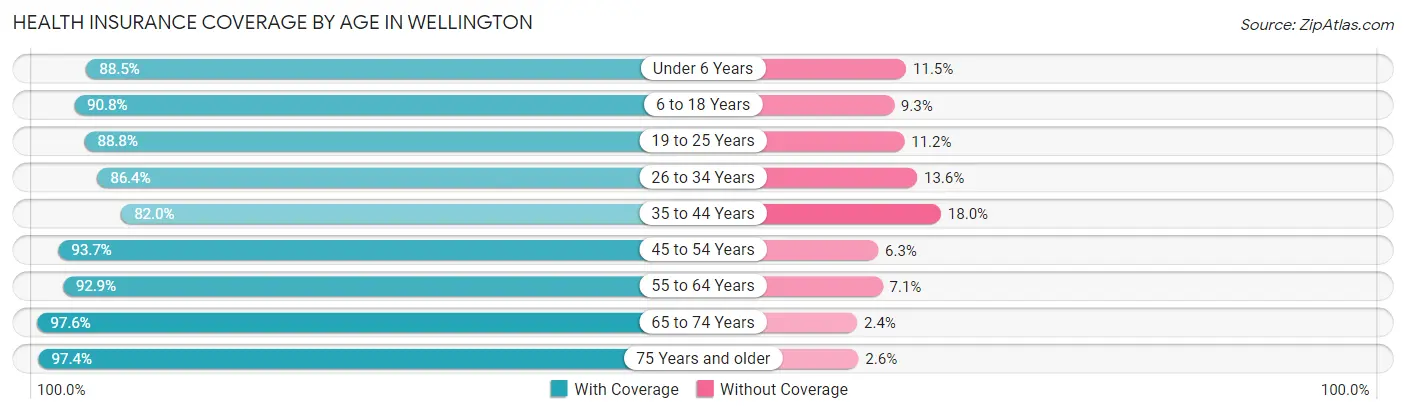 Health Insurance Coverage by Age in Wellington