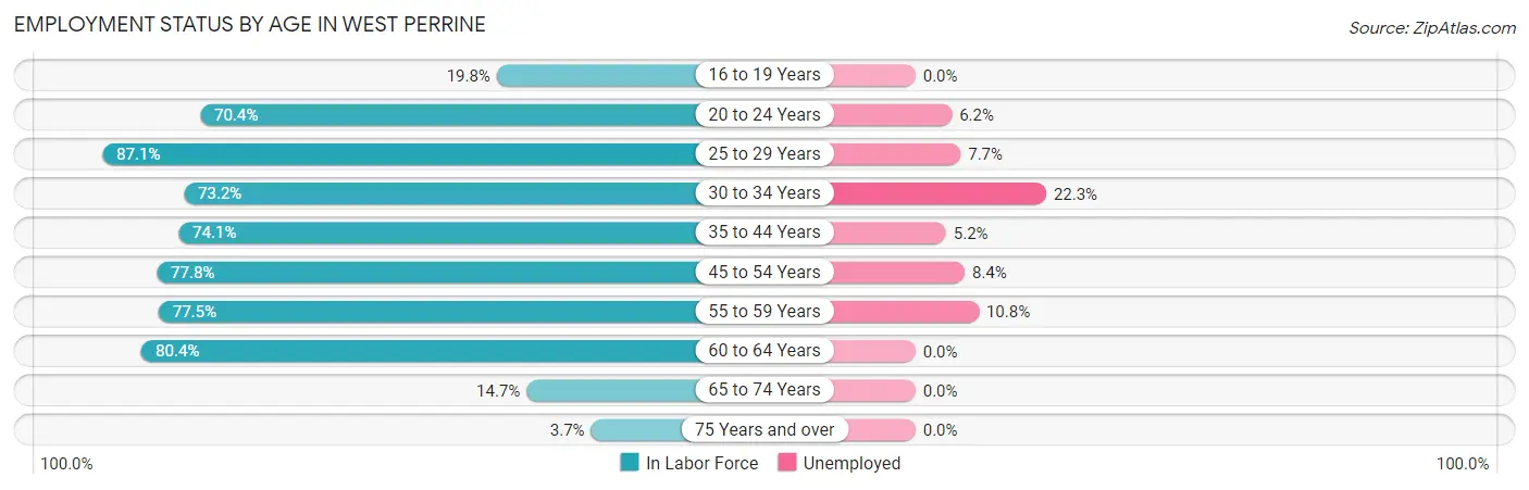 Employment Status by Age in West Perrine
