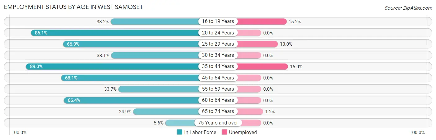 Employment Status by Age in West Samoset